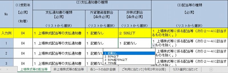 支払通知書の種類非株式割合